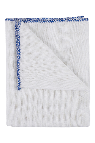 Lightweight bleached dishcloth 30x28cm with blue edging, pack of 10.