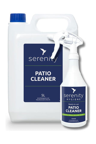 Patio & Decking Cleaner - Serenity Hygiene bottles, algae removal, safe formula