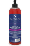 Red bottle of Serenity ready to use floor cleaner with pop-up nozzle for hard floors.