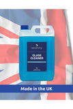 Glass & Mirror Cleaner bottle with UK flag background.