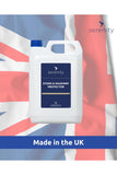 Stone & Masonry Protector container against UK flag background.