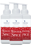 Winter Spice Hand Foam Sanitiser bottles with a red and white design.