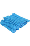 Blue twin banded elasticated disposable mop cap hair nets pack of 48.