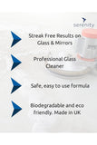 Streak-free glass and mirror cleaner, biodegradable and eco-friendly, made in the UK.