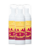 Rhubarb and Custard Hand Foam Sanitiser, alcohol-free, hypoallergenic with rhubarb fragrance.