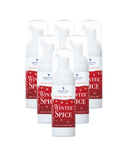 Winter Spice Hand Foam Sanitiser in white bottles with red labels, gentle and effective germ protection.