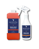 Serenity Heavy Duty Degreaser Concentrate bottles with spray nozzle.